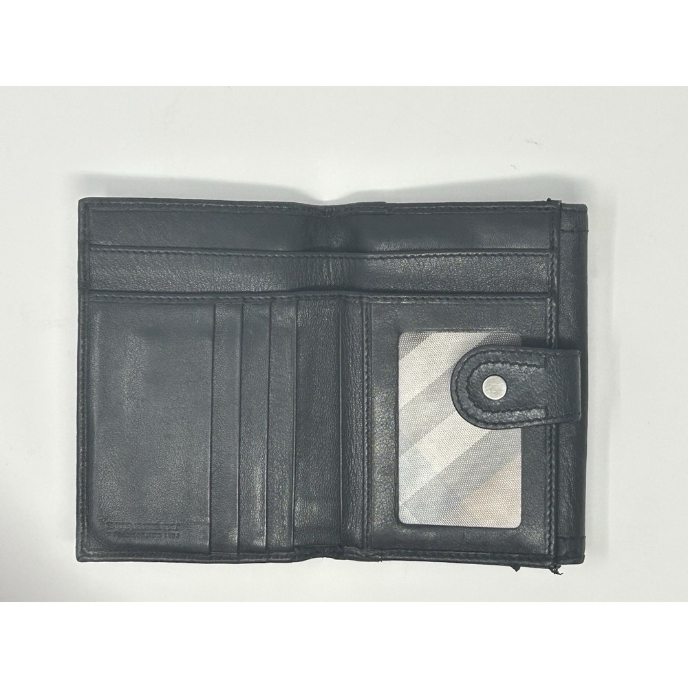 Vintage Burberry Black Leather Nova Check Bifold‎ Wallet 5.5" x 4" - Picture 5 of 8